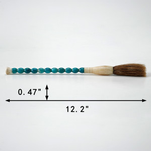 Approx. 12-13"natural lake blue marble beads calligraphy brush Approx. 12-13"natural lake blue marble beads calligraphy brush