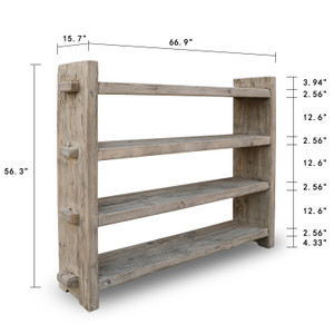 Vintage Shelf Weathered Natural Size Vary Approx. 67X56X16H PRE-ORDER ONLY Vintage Shelf Weathered Natural Size Vary Approx. 67X56X16H PRE-ORDER ONLY