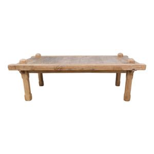 Approx. 5-6ft Long 20-30 Inches Wide Vintage Teakwood Tribe Coffee Table Weathered Natural (size & color vary)