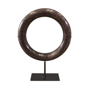 18" High Natural Black Stone Ring with Stand (14" Diameter) 18" High Natural Black Stone Ring with Stand (14" Diameter)