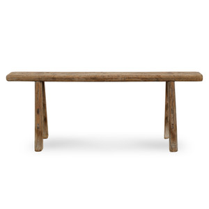 Approx. 35-43 Inches Vintage Noodle Bench Weathered Natural (size & finish vary) Approx. 35-43 Inches Vintage Noodle Bench Weathered Natural (size & finish vary)