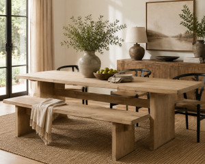 Capri Dining Table Weathered Natural Wood 120x40x31H