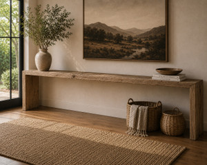 Approx.10ft Long Vintage Waterfall Console Table Weathered Natural (Size and finish vary)
