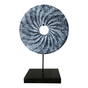 Blue Spiral Jade Statue With Base Blue Spiral Jade Statue With Base