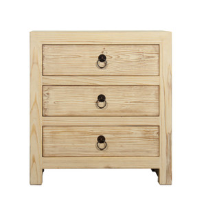 Nightstand with three drawers weathered natural 24x18x26H Nightstand with three drawers weathered natural 24x18x26H