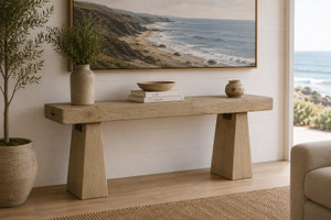 Approx. 88" Long Elba Primitive Console Table Weathered Natural