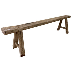 Vintage noodle bench approx. 6-7ft long weathered natural (Size and finish vary) Vintage noodle bench approx. 6-7ft long weathered natural (Size and finish vary)