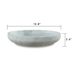 Black and White Marble Round Plate 14x14x2.6H Black and White Marble Round Plate 14x14x2.6H