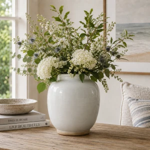 10" High Clara Vase with Unglazed Base