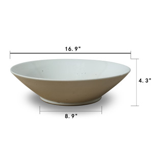 17" Wide Decorative Bowl White Glazed