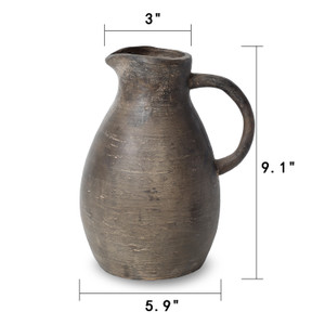 Approx. 9" H Charcoal Gray Pitcher Vintage Style (3" opening) Approx. 9" H Charcoal Gray Pitcher Vintage Style (3" opening)