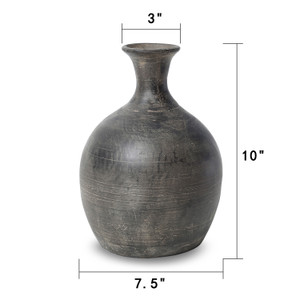 Approx. 10" H Charcoal Gray Vase Vintage Style (3" opening) Approx. 10" H Charcoal Gray Vase Vintage Style (3" opening)