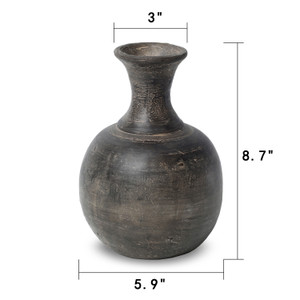 Approx. 8.7" H Charcoal Gray Vase Vintage Style (3" opening) Approx. 8.7" H Charcoal Gray Vase Vintage Style (3" opening)