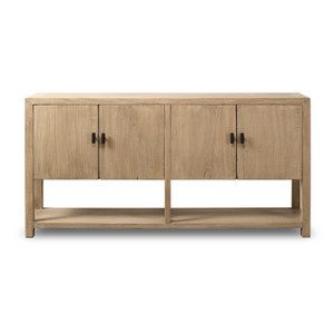 Approx.67 Inches Long Four Doors Sideboard with Shelf Weathered Natural Approx.67 Inches Long Four Doors Sideboard with Shelf Weathered Natural