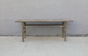86" Long Vintage Console Table Weathered Natural Cotton wood
