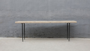 99 Inches Long Vintage Console Table with Metal Legs 98.82x14.57x33.07H