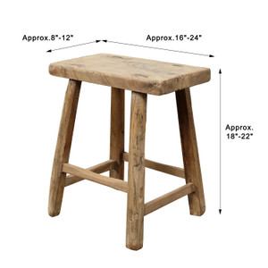 Vintage Rustic Stool Rectangular Approx. 16-24" Wide 8-12 Inches Deep with Thick Top (size & finish vary) Vintage Rustic Stool Rectangular Approx. 16-24" Wide 8-12 Inches Deep with Thick Top (size & finish vary)