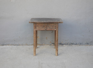 Vintage Table with One Drawer Weathered Natural 28.74x17.72x31.5H