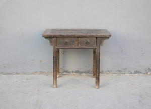 Vintage Console Table with Two Drawers Weathered Natural 37.8x18.5x32.68H PRE-ORDER ONLY