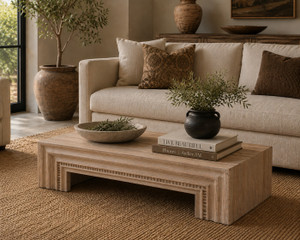 55" Long Scilla Coffee Table Small Weathered Gray
