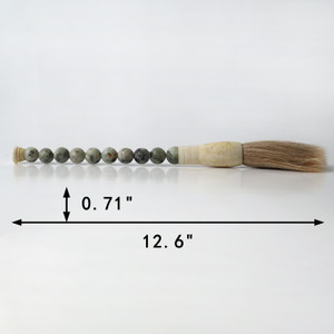 12" Jade Beads Calligraphy Brush Neutral Green 12" Jade Beads Calligraphy Brush Neutral Green