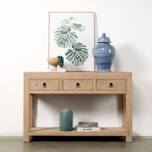 51" Capri 3 drawers sideboard weathered natural pinewood solid top 51" Capri 3 drawers sideboard weathered natural pinewood solid top