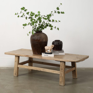 Vintage Walnut Wood Coffee Table 61.8x23.6x18.5H Neutral Wood Tone