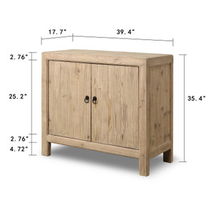 Two Doors Cabinet Weathered Natural 39x18x35H Two Doors Cabinet Weathered Natural 39x18x35H