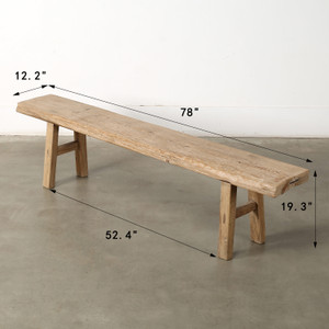 Approx.78 Inches Long 12 Inches Deep Hermosa Entryway Bench Weathered Natural Approx.78 Inches Long 12 Inches Deep Hermosa Entryway Bench Weathered Natural