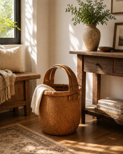 Approx. 25 Inches High Vintage Willow Basket