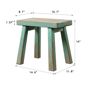 14" High Rectangular Step Stool Distressed Aqua Green 14" High Rectangular Step Stool Distressed Aqua Green