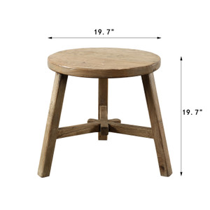 Approx. 20 Inches Round Side Table Weathered Natural Approx. 20 Inches Round Side Table Weathered Natural