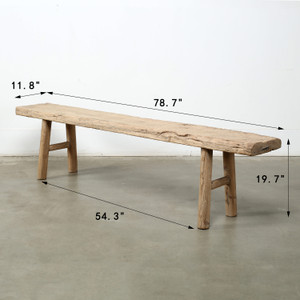 Vintage Bench Large Weathered Natural 78.7x11.8x19.7H Vintage Bench Large Weathered Natural 78.7x11.8x19.7H