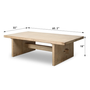 Approx.60 Inches Taranto Coffee Table Weathered Natural Approx.60 Inches Taranto Coffee Table Weathered Natural