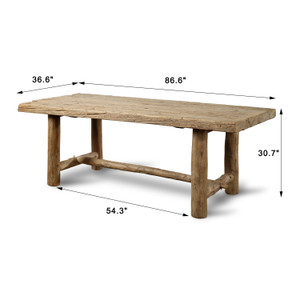 Rustic Vintage Sorrento Dining Table Approx. 87x36x30H Weathered Natural Rustic Vintage Sorrento Dining Table Approx. 87x36x30H Weathered Natural