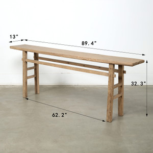 Approx. 89" Long Vintage Console Table Weathered Natural Approx. 89" Long Vintage Console Table Weathered Natural