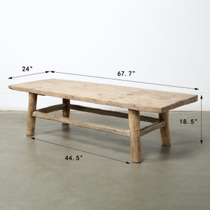 Vintage Coffee Table 67.7x24x18.5H Weathered Natural Vintage Coffee Table 67.7x24x18.5H Weathered Natural