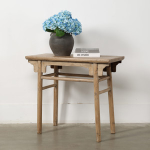 Approx. 37 Inches Wide Antique Ming Style Console Table Warm Wood Tone Approx. 37 Inches Wide Antique Ming Style Console Table Warm Wood Tone