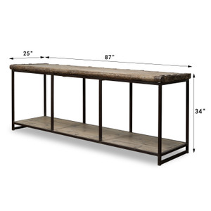 Approx. 87" Long 25" Deep Vintage Door Console with Storage Shelf Approx. 87" Long 25" Deep Vintage Door Console with Storage Shelf