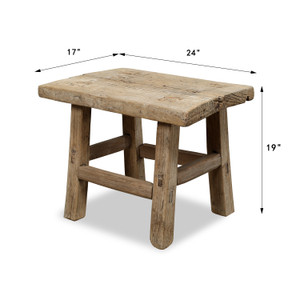 Vintage Rustic Table Approx.24" Long 17" Deep Weathered Natural Vintage Rustic Table Approx.24" Long 17" Deep Weathered Natural