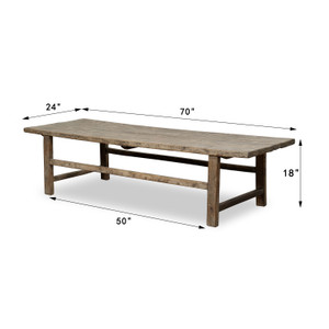 Vintage Coffee Table 70x24x18H Weathered Natural Vintage Coffee Table 70x24x18H Weathered Natural