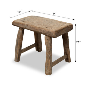 Vintage Rustic Table Approx.24" Long 13" Deep Weathered Natural Vintage Rustic Table Approx.24" Long 13" Deep Weathered Natural