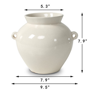 Approx. 8" Off White Ceramic Pot with Two Decorative Hooks (5.3" Opening) Approx. 8" Off White Ceramic Pot with Two Decorative Hooks (5.3" Opening)