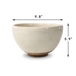 Approx. 9.8" Wide Off White Ceramic Decorative Bowl (9.8" Opening) Approx. 9.8" Wide Off White Ceramic Decorative Bowl (9.8" Opening)