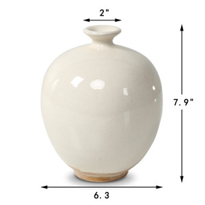 Approx. 8" High Off White Ceramic Vase with Small Opening (2" Opening) Approx. 8" High Off White Ceramic Vase with Small Opening (2" Opening)