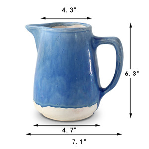Approx. 6 Inches High Green-Blue Pitcher (4.3" Opening) Approx. 6 Inches High Green-Blue Pitcher (4.3" Opening)
