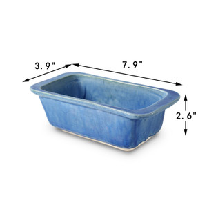 Approx. 8 Inches Long Green-Blue Decorative Rectangle Bowl Approx. 8 Inches Long Green-Blue Decorative Rectangle Bowl