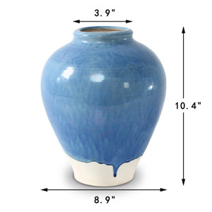 Approx. 11 Inches High Green-Blue Vase with Unfinished Base Approx. 11 Inches High Green-Blue Vase with Unfinished Base