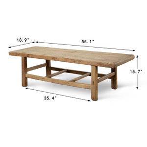 Vintage Coffee Table 55x19x16H Pinewood Weathered Natural Vintage Coffee Table 55x19x16H Pinewood Weathered Natural