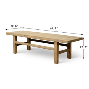 Vintage Coffee Table 64.2Wx20.5Dx17.7H Weathered Natural